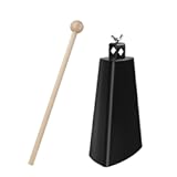 Soulmate Cowbell 7 inch Metal Steel Cow Bell Instrument Noise Makers Cowbell Hand Percussion Cow Bells with Handle Stick for Drumset