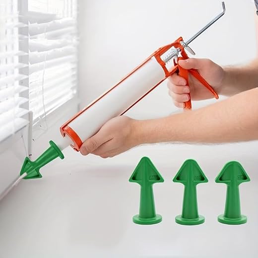 3pcs Sealant Nozzle, Sealant Application Sealant Tool,Sealant Nozzle Epoxy Piston Accessory, 3 Different Caliber Nozzles to Meet Various Needs,Used for Floor Cleaning, Tile Joint Dirt Scraper
