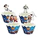 Yisscen Cupcake Topper Historia del Juguete Envoltorios Tartas, Decoración Pastel Muffin Postre, Mini Juguete de Historia del Juguete Fiestas de Suministros 48 Piezas