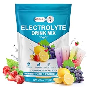 Hydrate Electrolytes Powder Packets, 28 On-The-Go Stick Packs Zero Sugar Electrolytes Drink Mix, Keto Powdered Drink No Added Sugar
