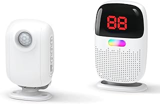 Wireless Bed Alarms for Elderly Dementia Patients with Motion Sensor & Clip-On Caregiver Pager - Sensor ID Display, 1000ft Range, Room Exit & Fall Alert Devices for Elderly No Month Fee
