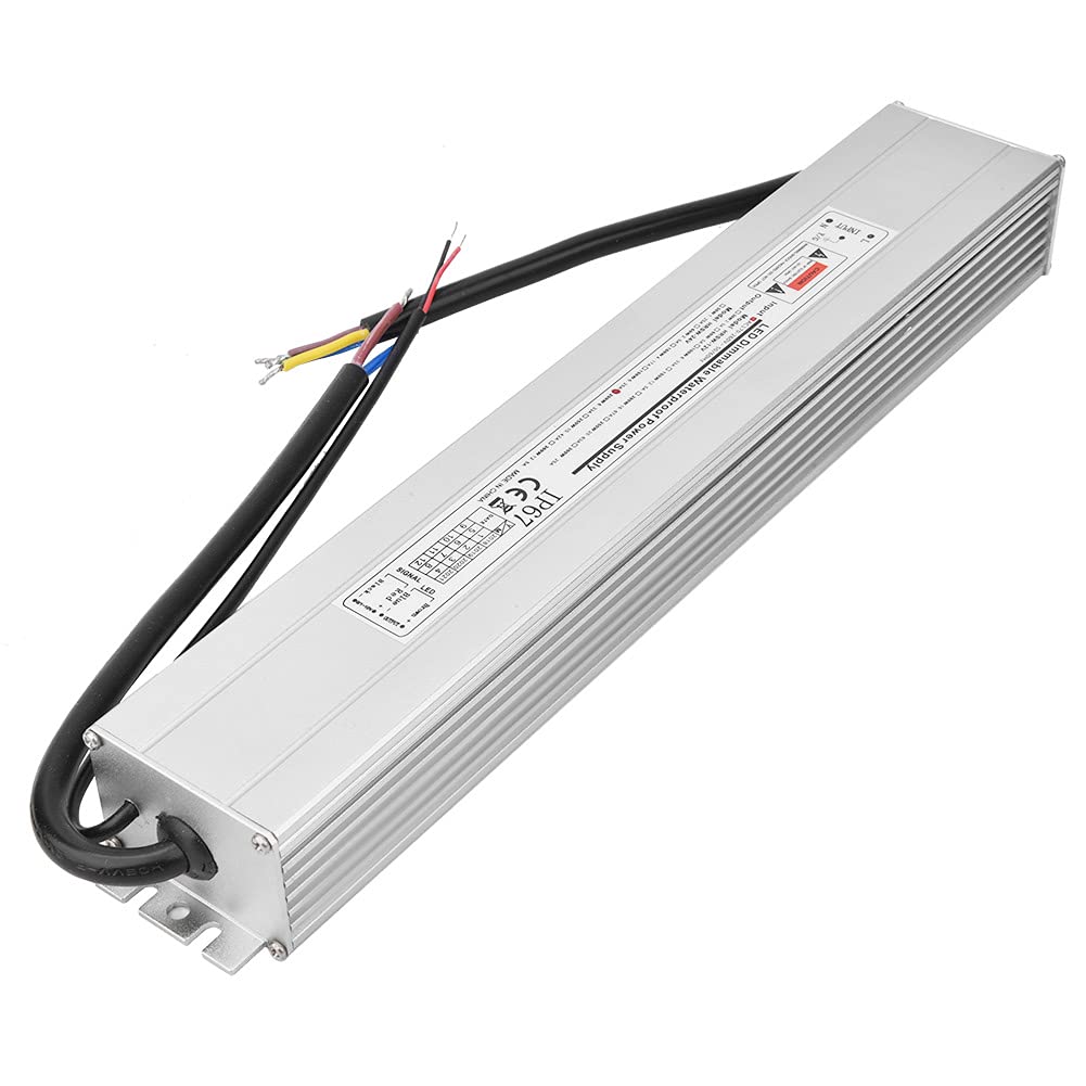 ViaGasaFamido Alimentatore Dimmerabile, Trasformatore Interamente in Rame, Alimentatore da 200 W 24 V con Classificazione IP67 per Luci LED e Strisce Luminose