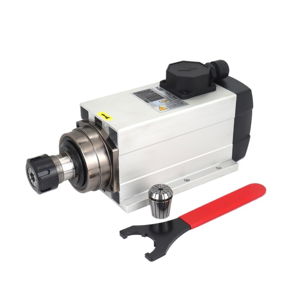 GDF60-18Z-4.5KW 220V 380V ER32 18000RPM Square Air Cooled Spindle Woodworking Engraving Machine Electric Spindle(Without Base,220V)