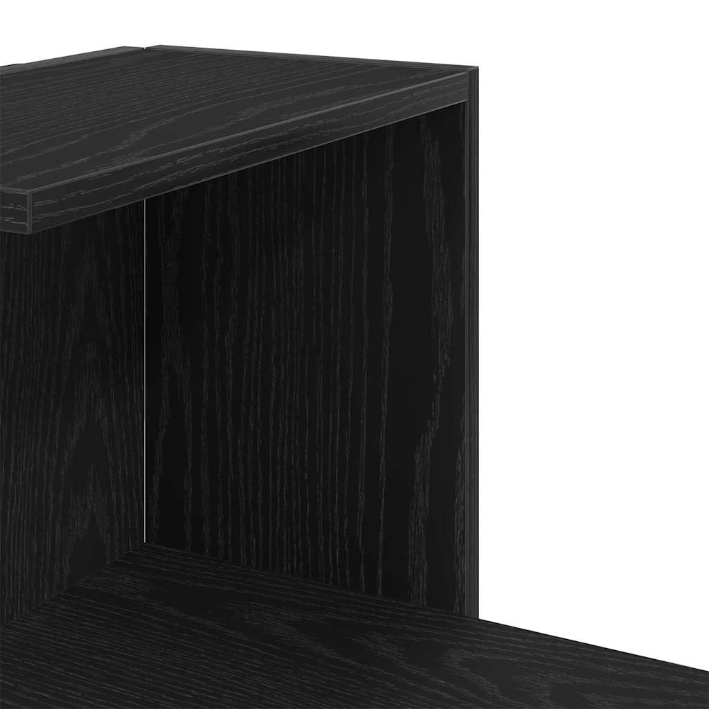 Estantería esquinera de pared de roble negro, 36,5 x 36,5 x 140 cm, 5 estantes, material de madera, moderno y resistente, fácil de montar, para pared, baño, cocina, salón, pasillo y