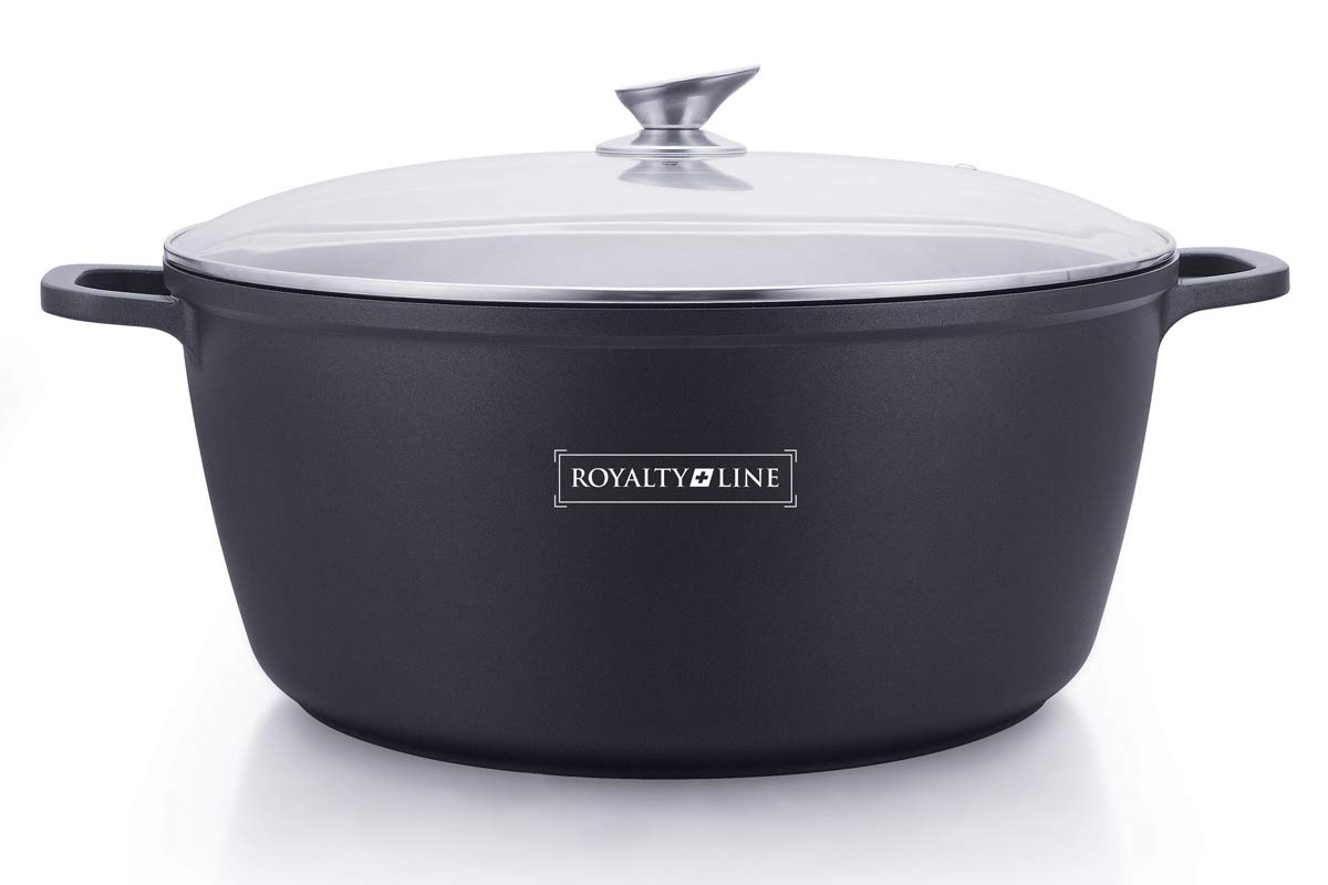 Royalty Line - RL-BS40M - Pentola Antiaderente con Coperchio in Vetro, 19.3 Litri, 40 cm