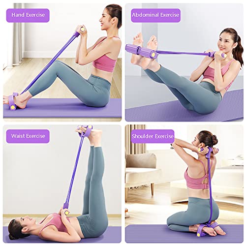 6-Tube Elastic Yoga Pedal Puller Resistance Band, Natural Latex Tension Rope Ab Workout Equipment, For Abdomen/Waist/Arm/Leg Stretching Slimming Training Home Gym Fitness Equipment (Green) #TOP1