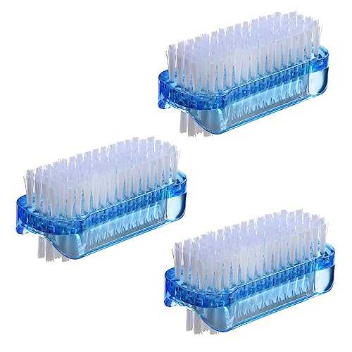 AMATHINGS Handwaschbürste doppelseitig für gründliches universelles Reinigen (Blau) – Nagelbürste Handbürste (3 Stück) – Reinigungsbürsten ideal für Oberflächen und Hände