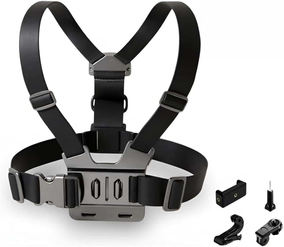 Suporte De Peito Peitoral Ajustável Para Celular Smartphones Compatível Com Câmera GoPro | Chest Band universal Câmera Esportiva Ajustável 360° Colete Para Vídeo E Filmagem Esporte Moto Bike Corrida