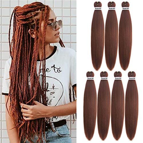 Rismale Pre Stretched Braiding Hair 26" Yaki Texture Ombre Itch Free Crochet Braids Hair Extensions 7Pcs/Lot Hot Water Setting(30#)
