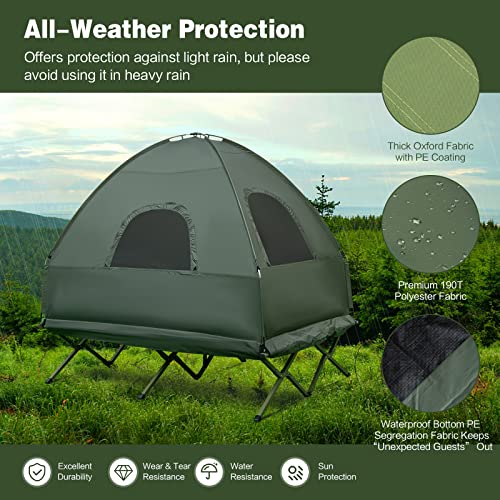 Carpa plegable impermeable con bolso y colchón para camping miniatura 6