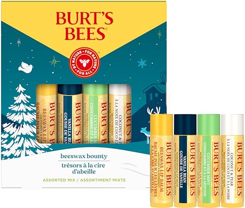 Burt's Bees Lip Balm, Beeswax Bounty Assorted Mix, 4-Pack, 0.15 O...