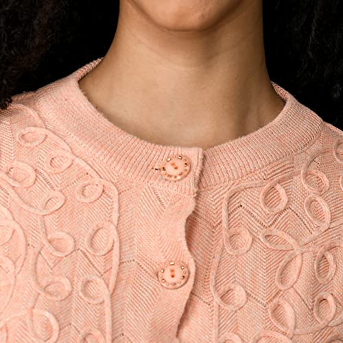 Image of LADYWILLINGTON Women Woollen Round Neck Sweater Heavy Front Long Kadai Cardigan Winter Wear Pure Wool Cardigan for Women Free Size Cotty Warm Cardigans with Side Pockets