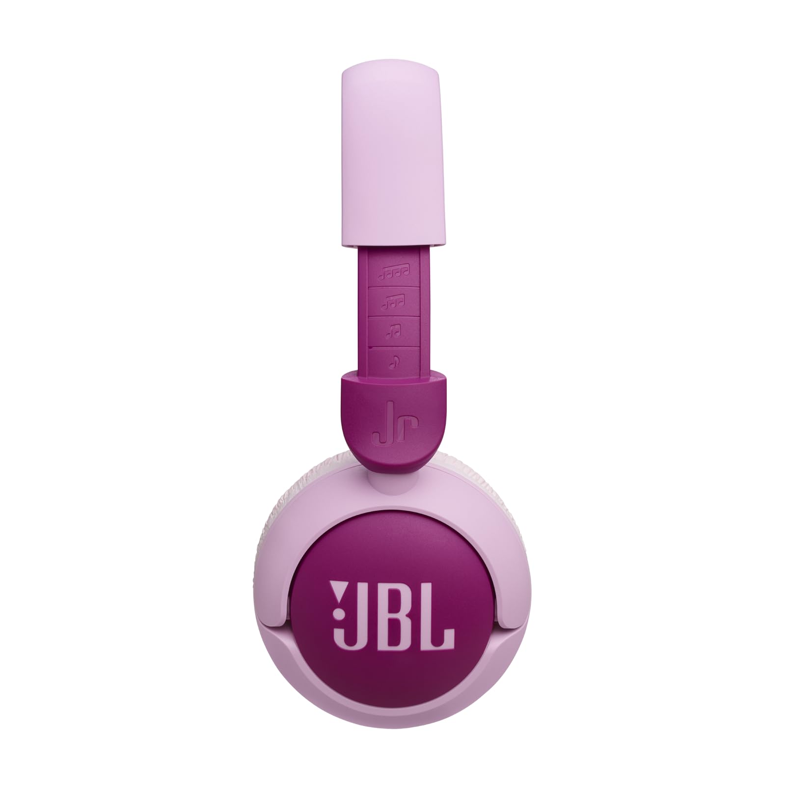 JBL Junior 320 BT Bezprzewodowe Słuchawki Nauszne z Bluetooth dla Dzieci z Wbudowanym Mikrofonem, 50 H Odtwarzania, Ograniczeniem Głośności, Łatwym Sterowaniem i Zestaw naklejek, Fioletowe