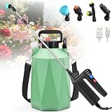 1.35 Gallon Battery Powered Sprayer, Electric Garden Sprayer with 3 Adjustable Pressures, Battery Indicator...