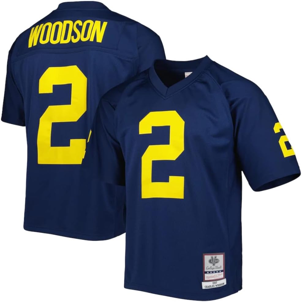 Youth Charles Woodson Michigan Wolverines Throwback Replica Jersey (as1, Alpha, l, Regular, Youth Large (14-16)) Navy