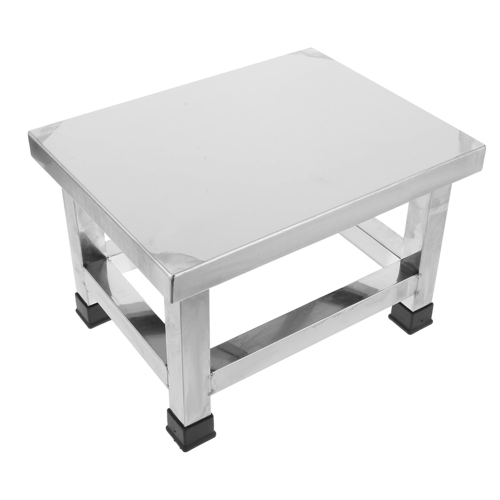 Sgabello Basso in Acciaio Inox Antiscivolo per Cucina e Bagno