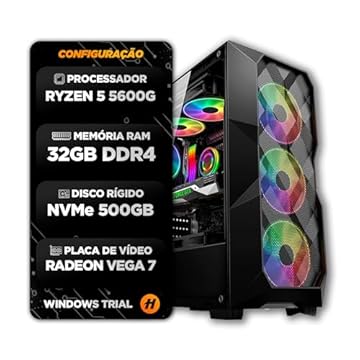 PC GAMER RYZEN 5 5600GT, 32GB DDR4 3200MHZ, SSD M.2 NVME 500GB, VEGA 7, FONTE 500W