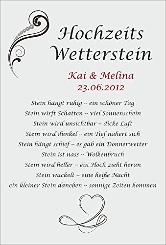 Preisvergleich Produktbild Melis Folienwerkstatt Schild - Hochzeits Wetter-Stein - 30x20cm / Bohrlöcher / 3mm Aluverbund S00352-009 20 VAR