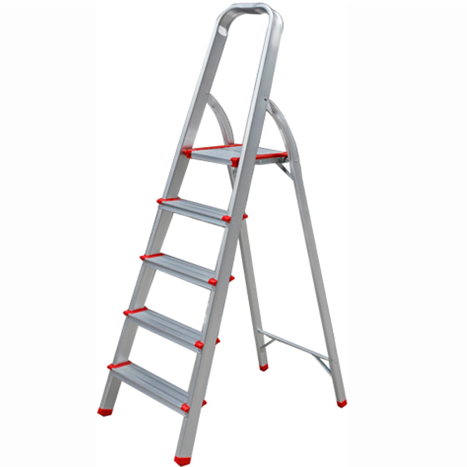  - Step Ladder 5 Step Aluminium Folding Step Ladders Anti Slip Feet Tuffmate