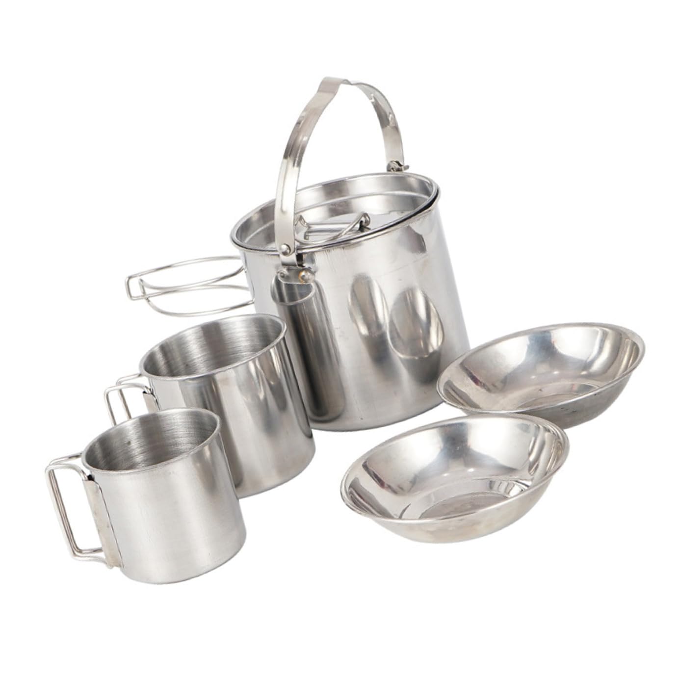 Toddmomy Kit Couvert Camping Bouilloire Randonnée Ustensiles Pique- Vaisselle Extérieur Bol Cuisine