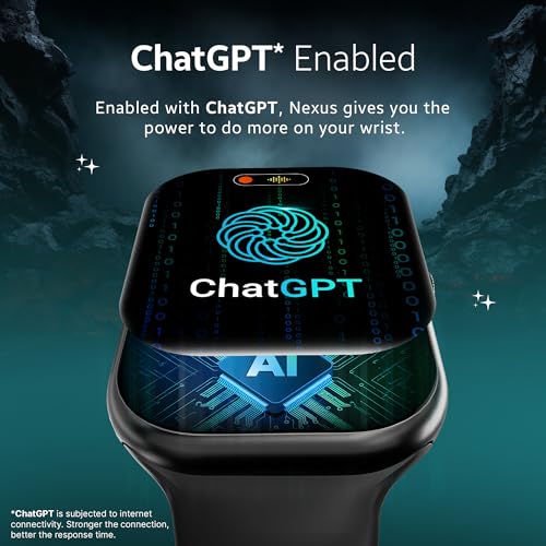 Image of CrossBeats Nexus 2.01 inch Super AMOLED Display Smart Watch with ChatGPT-Powered| Dynamic Island| 5.3 Bluetooth Calling Smartwatch| Always on| in-app GPS| 60 Hz Refresh Rate | AI Health Tracker -(Black)