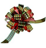 Metallic Red & Green Pull Bows with Tails - 8