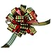 Metallic Red & Green Pull Bows with Tails - 8" Wide, Set of 6, Christmas Ribbon for Gifts, Wreaths, and Swags