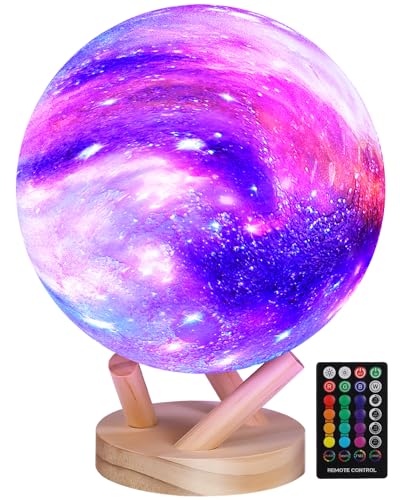 GROPINFLY Moon Lamp Galaxy Lamp 6 inch 16 Colors LED 3D Moon Light, Remote & Touch Control Lava Lamp Moon Night Light Gifts for Girls Boys Kids Women, Birthday and Mothers Day Gifts