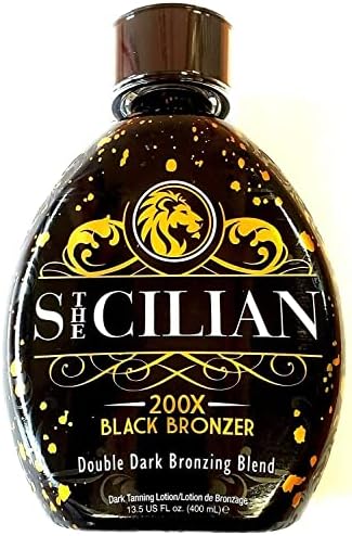 The Sicilian 200X Black Bronzer Dark Tanning Lotion Indoor Tanning Beds & Outdoor Bronzing Sun Tan Lotion