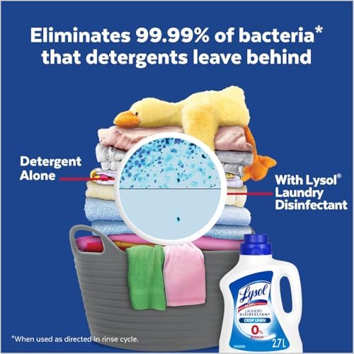 Lysol® Laundry Disinfectant, Crisp Linen, 2.7 L, 0% Bleach, Eliminates germs that detergents may leave behind* - 5