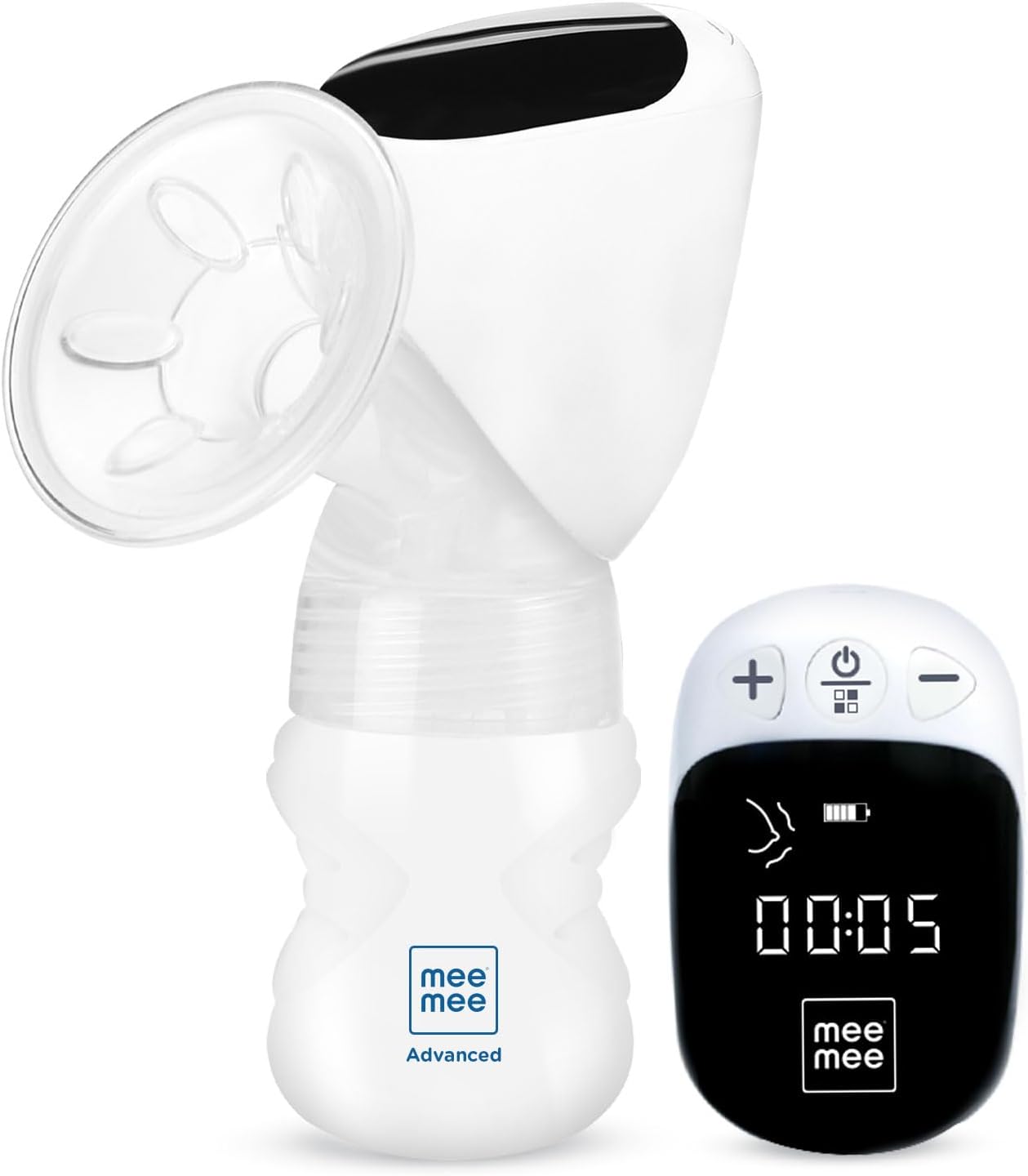 Mee Mee Advanced Digital Electric Breast Pump With USB Cable For Feeding Mothers | 3 Modes for Gentle Massage, 6 Suction Level & Let-Down Stimulation | BPA Free | Ideal for Nursing & Breastfeeding and Easy to Carry & Clean (White)