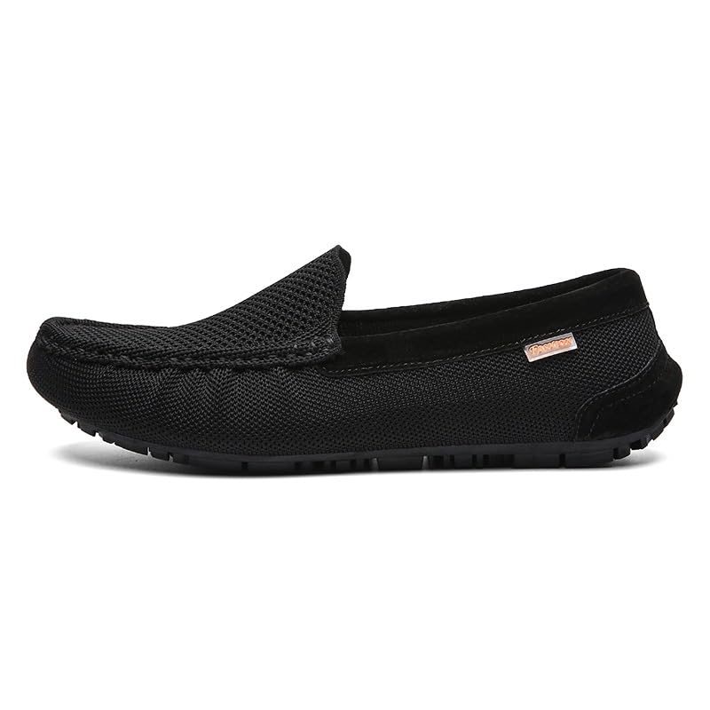 Men's Loafers Round Toe Breathable Faux Leather Driving Loafers Comfortable Flat Heel Resistant Outdoor Slip On