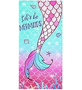 LIVILAN Microfiber Mermaid Beach Towel, Multipurpose Soft Absorbent Quick Dry Sand Free Thin Ligh...