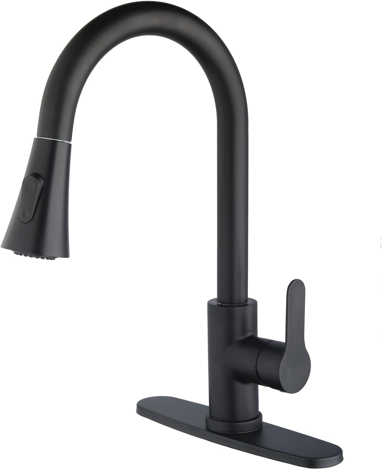 Kohonby Single Handle Matte Black Kitchen Faucet with Pull Down Sprayer