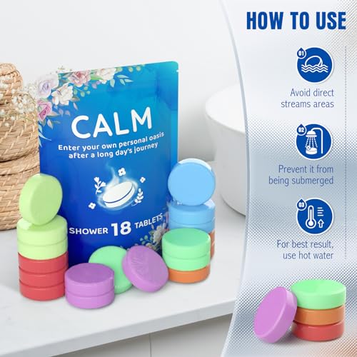 Vaporizadores de chuveiro pacote com 18 bombas de banho com fragrâncias orgânicas e naturais, itens