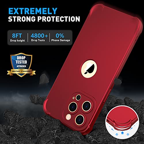 Oretech For Iphone 13 Pro Max Case, With [2 X Screen Protectors] [10 Ft Military Grade Drop Test] [Camera Protection] 360° Shockproof Slim Thin Phone Case Iphone 13 Pro Max Cover 6.7'' - Red #TOP5