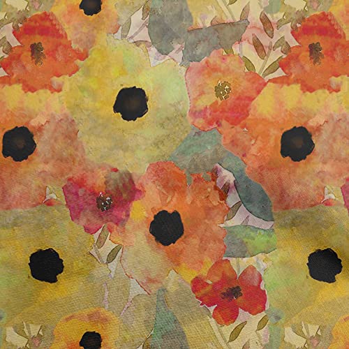 oneOone Cotton Cambric Orange Fabric Abstract Floral Fabric for Sewing Printed Craft Fabric By The Yard 42 Inch Wide-2ra