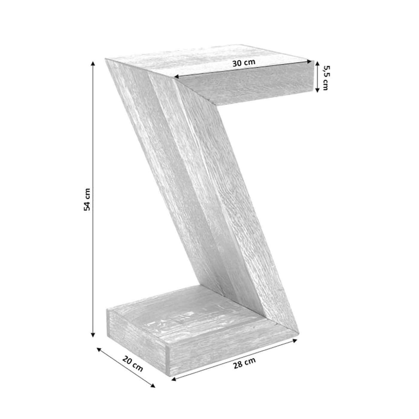 Kare Design Beistelltisch Authentico Z, Braun, Holz, Boho, Nachttisch, Couchtisch für Wohnzimmer, Schlafzimmer, Büro, 55x30x20cm (H/B/T)