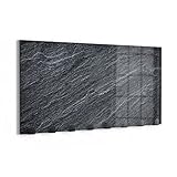  DEQORI Portemanteau mural en verre et métal  Motif « ardoise classique »  60 x 30 cm  Barre à crochet design moderne  Panneau de garderobe pour couloir, salon et chambre à coucher  magnétique