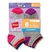 Hanes Girls' Fashion ComfortBlend No Show Socks 6-Pack Assorted Size - M