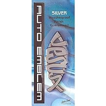Jesus Script Fish Christian Ichthus Weatherproof Large Auto Emblem - Silver