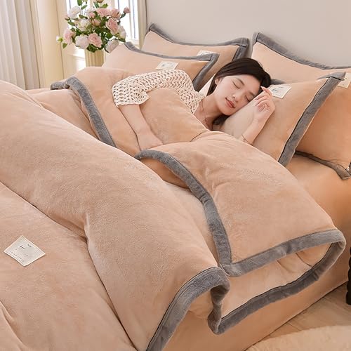 Housse de couette double face bean paste gray pour lit 220x240cm moderne - 8