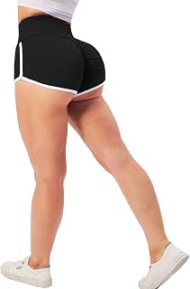 Workout Biker Shorts for Women Scrunch Butt Lifting Booty Short High Waist Ruched Athletic Gym Clothes Yoga Shorts