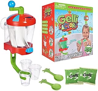 Gelli Factory from Zimpli Kids, 2 x Spoons, 3 x Cups, 2 x Bags of Gelli, Magically turns water into thick, colourful goo, Children's Sensory Bath Toy Gift Set, Birthday Present for Toddlers, Non-Toxic