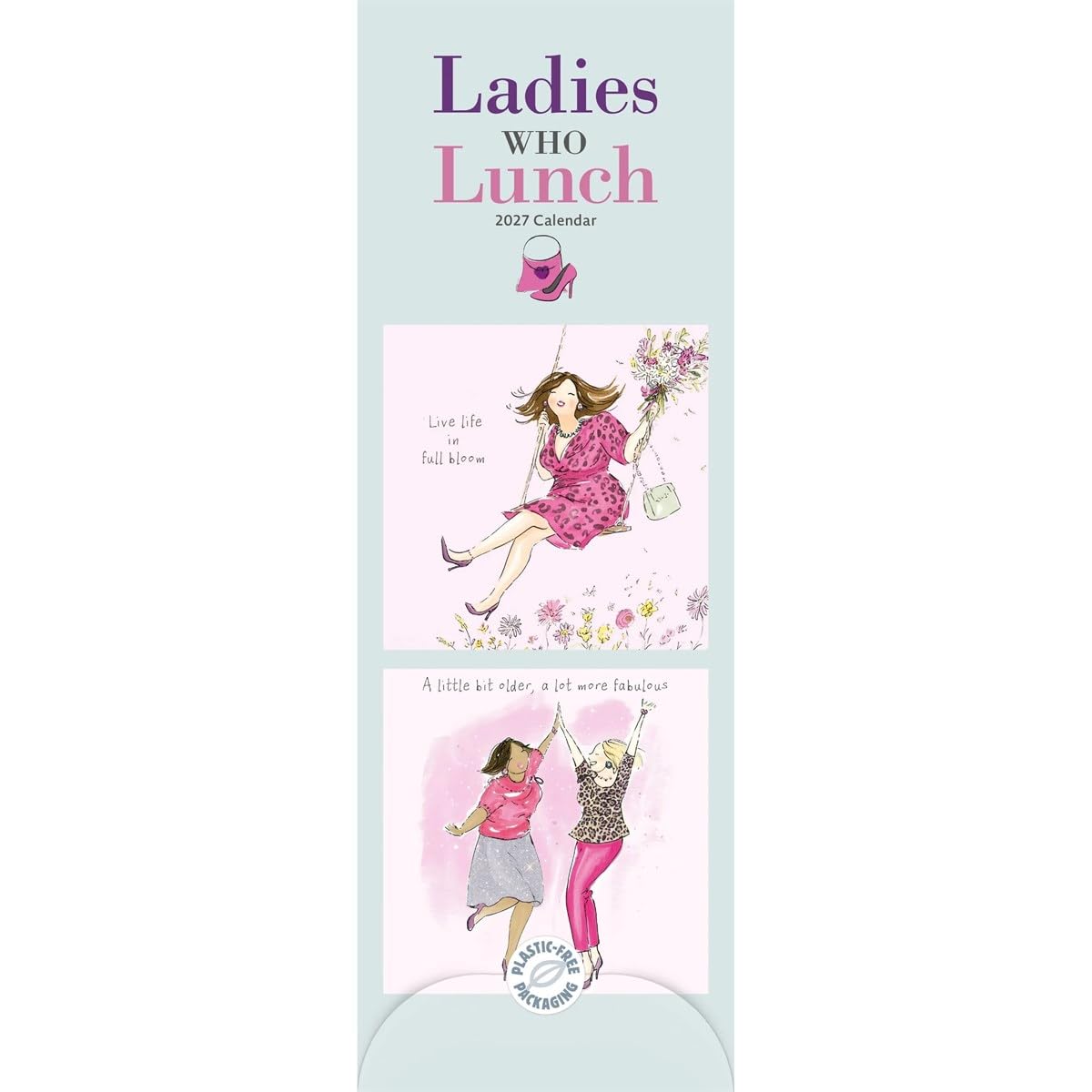 Carousel Worldwide Ladies Who Lunch 2027 Slim Wall Calendar, 12-Month Calendar, Humorous Quotes & Illustrations