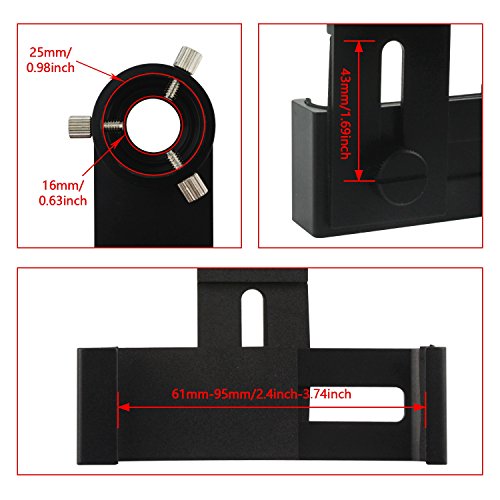 Astromania Smartphone iPhone Adapter with Eyepiece Adapter 16mm - 25mm - for Photography with telescopes and Spotting Scope or Binoculars - Thumbnail 3