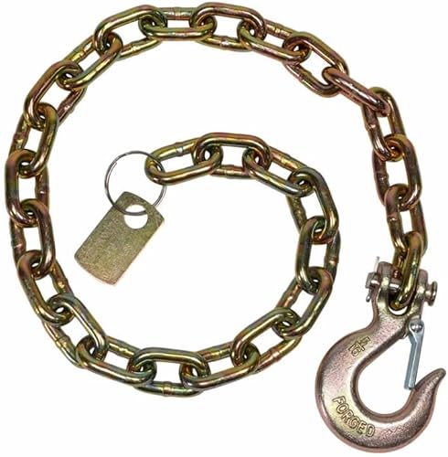 Miniatura 8 de Mytee Products Paquete de 8 cadenas de seguridad para remolque de 38 x 36 pulgadas con ganchos de agarre de horquilla y clip de seguridad, cadena de