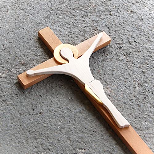 Cruz de pared moderna Choalis de madera decorativa rustica 38cm modelo 20149 3