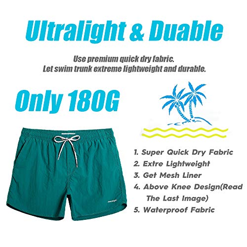 Image of MaaMgic Mens Slim Fit Quick Dry Short Swim Trunks with Mesh Lining