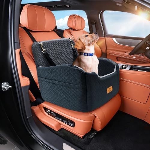 Memory Foam Dog Booster Seat Under 35 lbs, Medium Dog Car Seat, C...